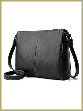 Genuine Leather Crossbody Bag with RFID Wallet Adjustable Strap